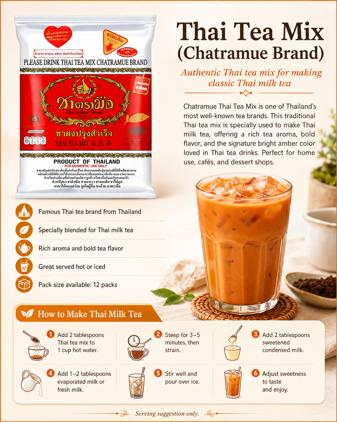 ChaTraMue Thai Tea Mix – Thai Black Tea 400g