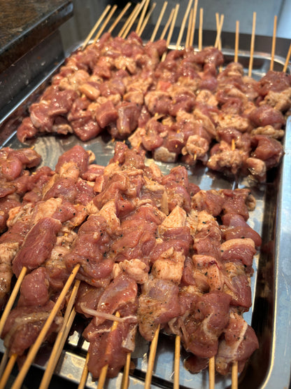 BBQ Lamb Skewers 350g (raw 10 skewers)